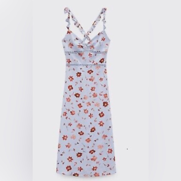 Zara printed linen midi dress. Small. - Picture 5 of 8